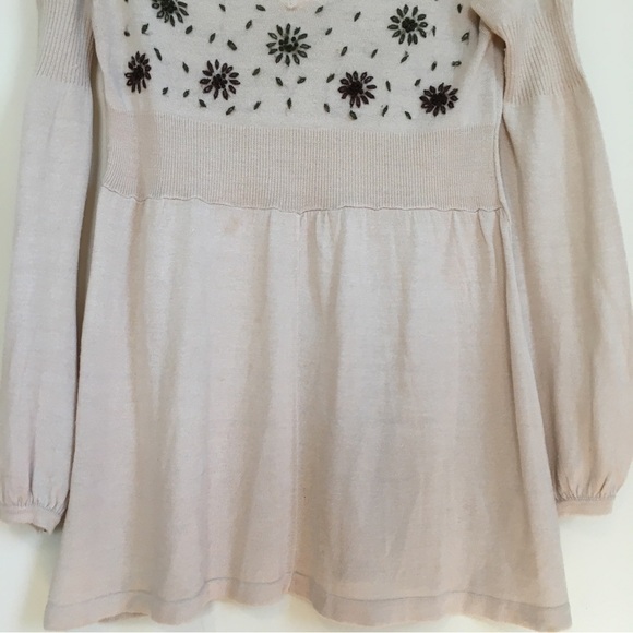 Vintage 23 Outward Cashmere and Wool Blend V-neck Cream Sweater - Picture 4 of 16